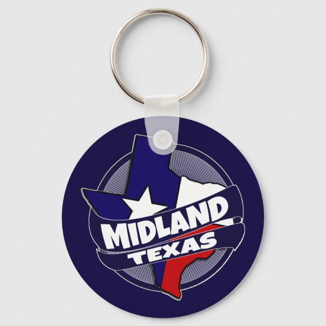 Bandeira do Texas Midland chaveiro (Frente)