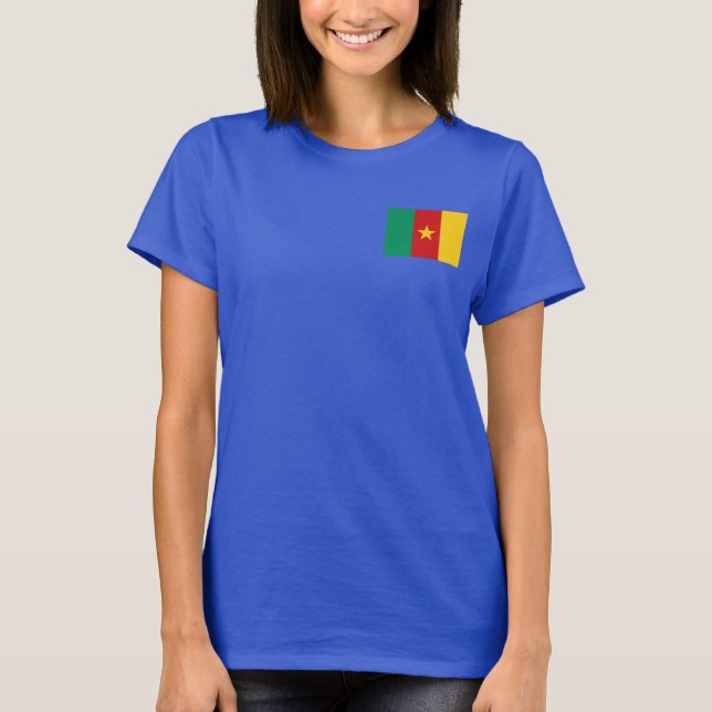 Bandeira dos Camarões e map dk T-shirt (Frente)