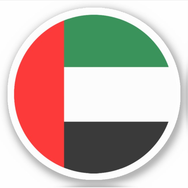 Bandeira dos Emirados Árabes Unidos Adesivo Redond (Frente)