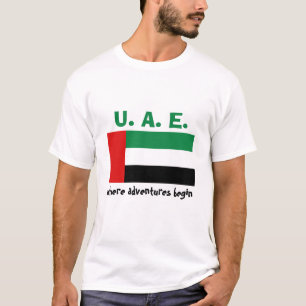 Bandeira dos UAE + Mapa + T-shirt do texto