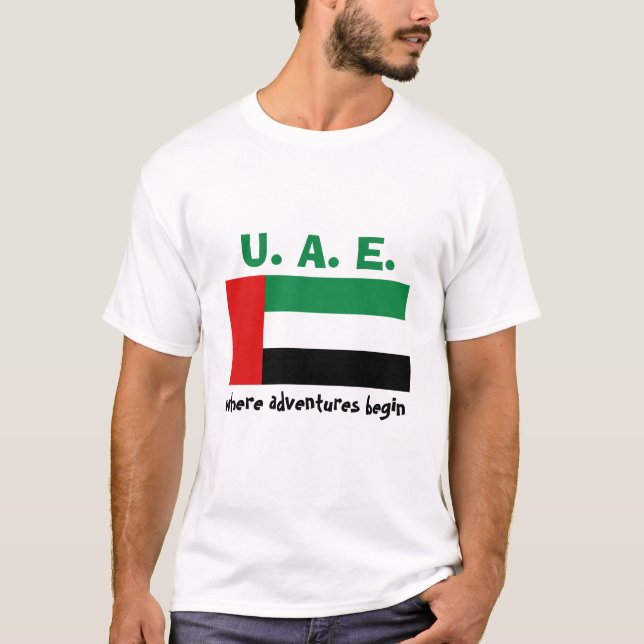 Bandeira dos UAE + Mapa + T-shirt do texto (Frente)