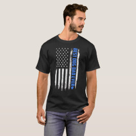 Bandeira e cão engraçados do t-shirt do pai do cão