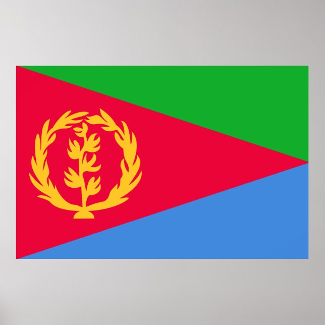 Bandeira eritreia Impressão Valor Poster de Papel (Frente)