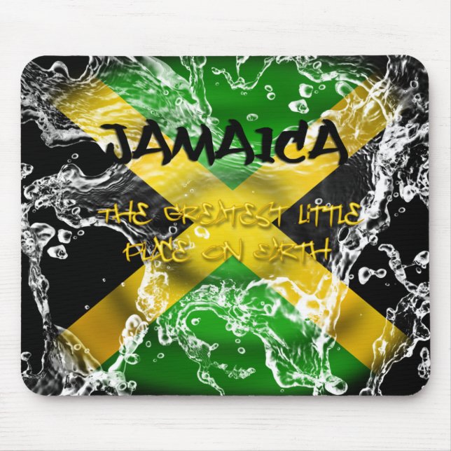 Bandeira espirrada água Mousepad de Jamaica (Frente)
