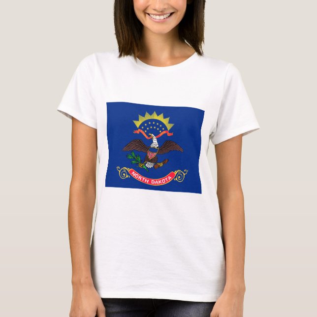 Bandeira Estatal de North Dakota T-Shirt (Frente)