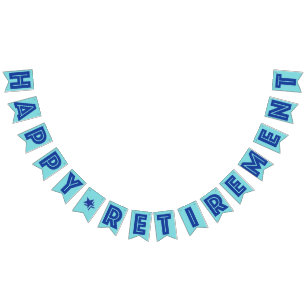 BANDEIRA FELIZ da APOSENTADORIA, cor azul