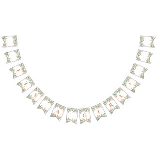 Bandeira floral de pêssego doce