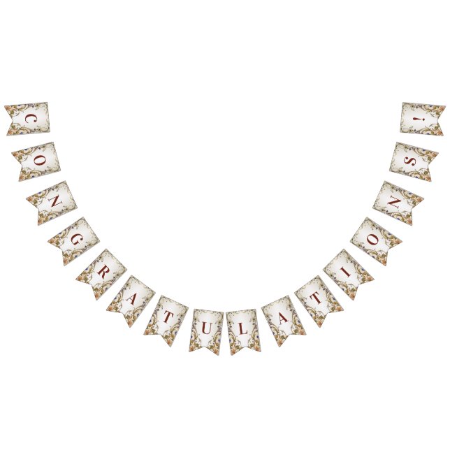 Bandeira Floral Dourada Branca (Todos)