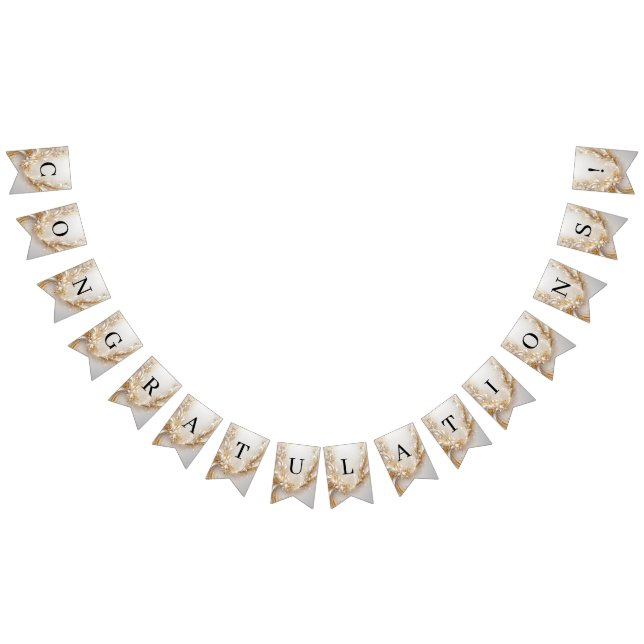 Bandeira Floral Dourada Branca (Todos)