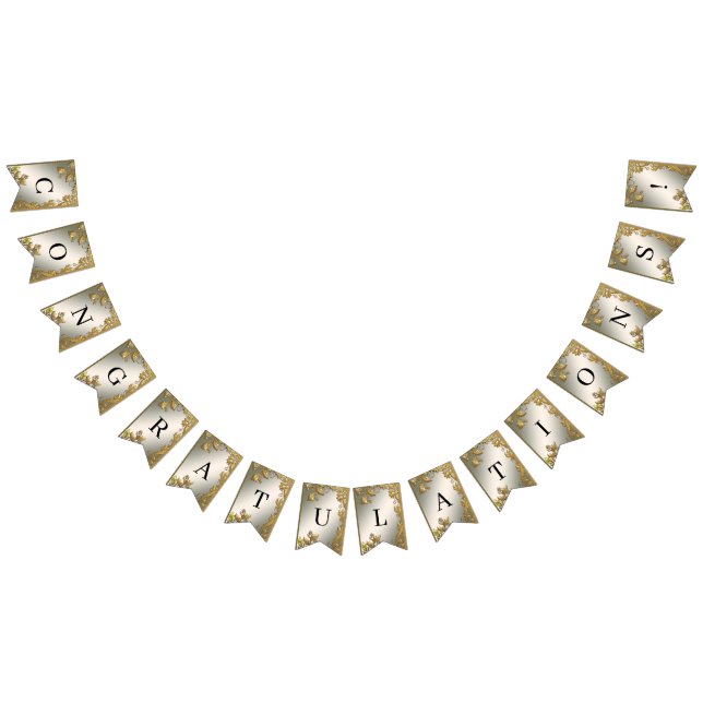 Bandeira Floral Dourada Elegante (Todos)