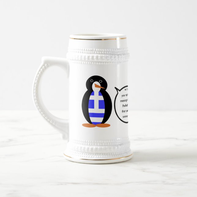 Bandeira Grega Conversando Caneca de cerveja de Ce (Esquerda)