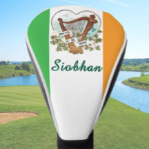 Bandeira irlandesa com Vintage harp e Shamrock per