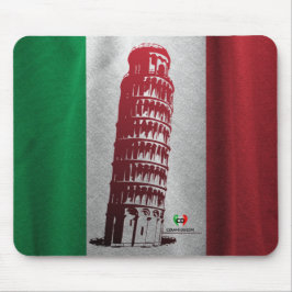 Bandeira italiana com dica de Pisa Mouse Pad