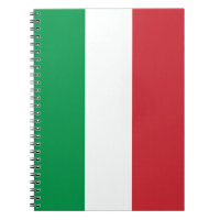 Bandeira italiana do caderno espiral feito sob