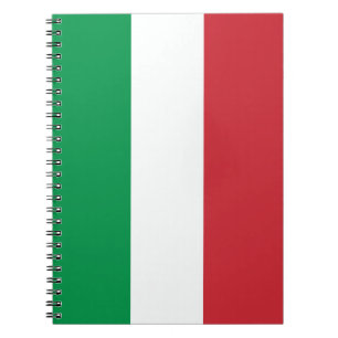 Bandeira italiana do caderno espiral feito sob