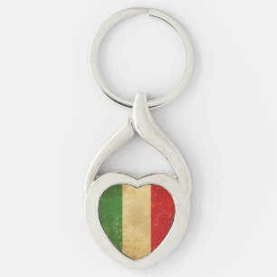 Bandeira italiana Vintage Grunge Metal Chaveiro