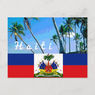 Bandeira nacional do Haiti com cartão postal de p