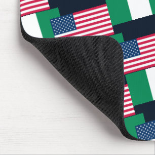 Bandeira nigeriana e americana Mousepad