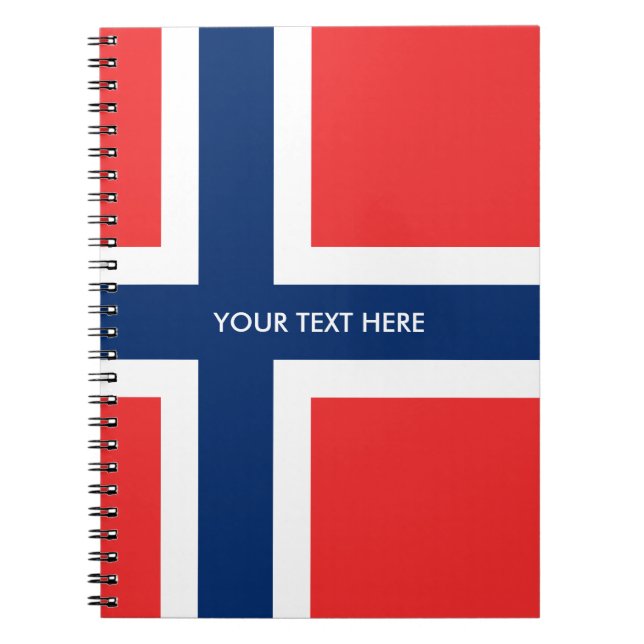 Bandeira norueguesa do caderno espiral feito sob (Frente)