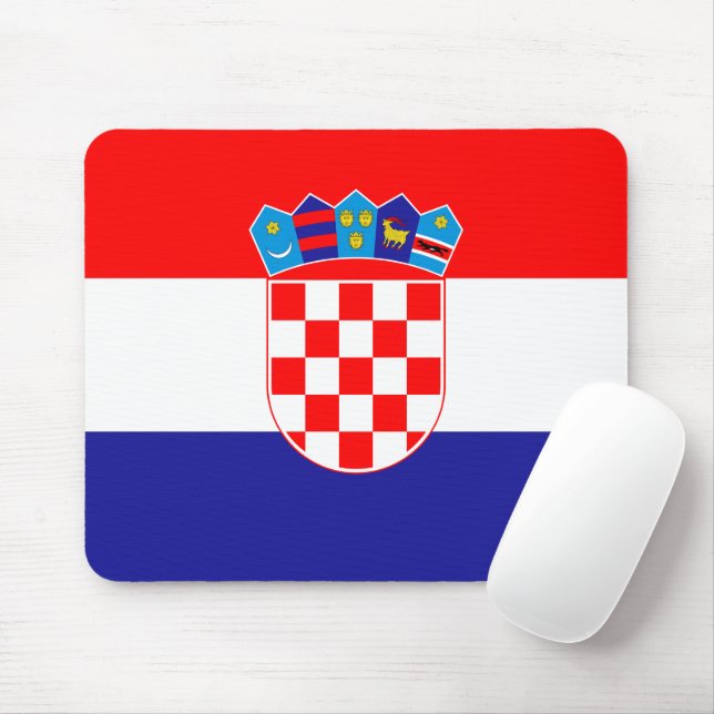 Bandeira Oficial da Croácia | Emblem Mouse Pad  (Com mouse)