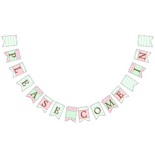 Bandeira personalizada cor-de-rosa e da hortelã d