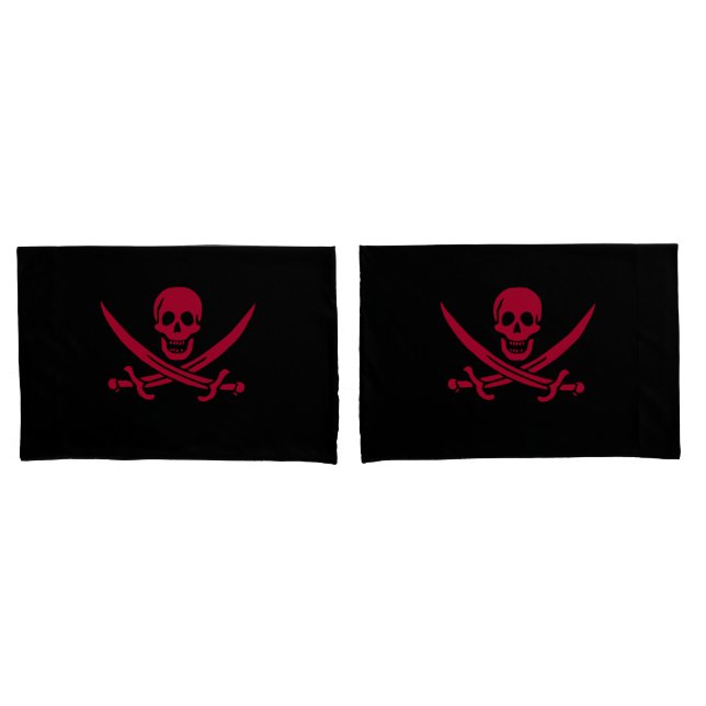 Bandeira pirata da Caveira Vermelha e Espadas de C (Frente - conjunto)