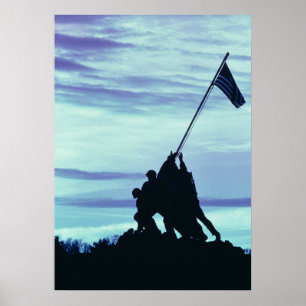 Bandeira que aumenta no poster de Iwo Jima