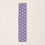 Bandeira roxa do cachecol com padrão botânico da í<br><div class="desc">Bonito bandeira botânica,  a arte da íris repete o cachecol padronizado. Cor de fundo na matiz roxa ultravioleta ou você pode alterá-la para sua própria escolha de cor. Pintura botânica original e design por Sarah Trett para www.mylittleeden.com no zazzle.</div>