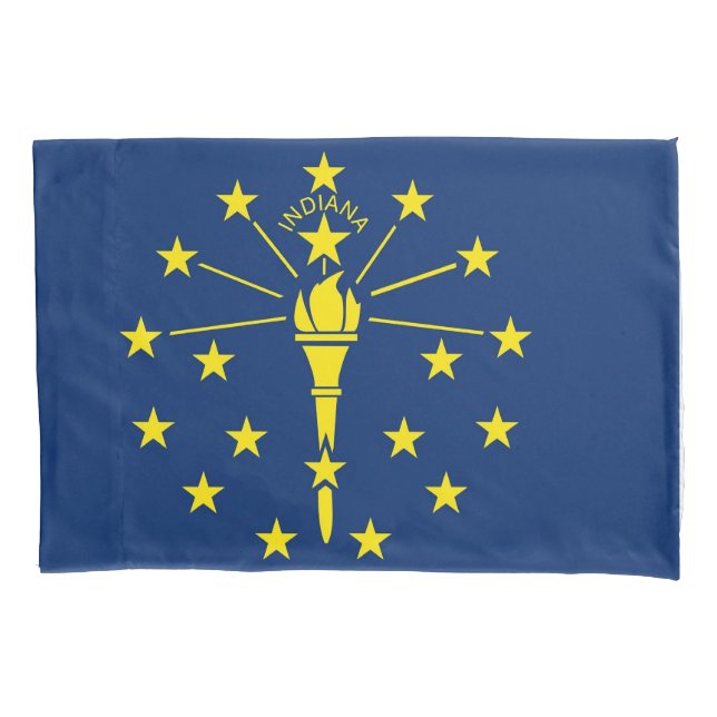 Bandeira Solteiro Patriótica Pillowcase de Indiana (Frente)