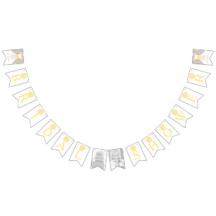 Bandeiras amarelas da estamenha da foto do chá de