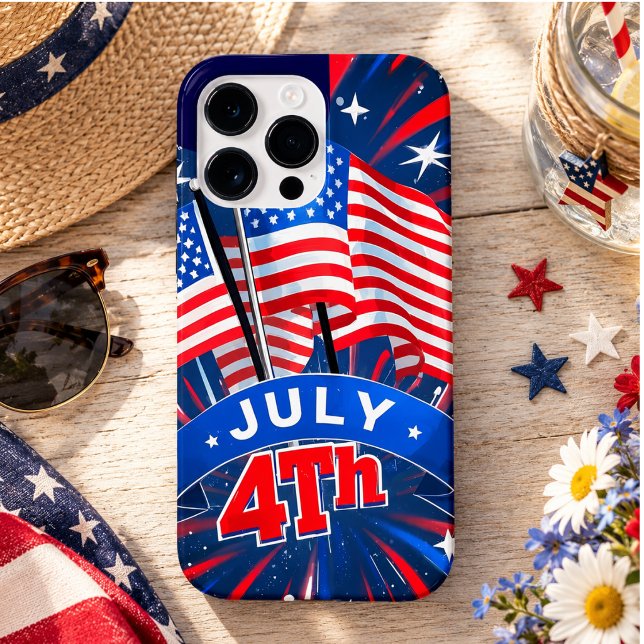 Bandeiras Americanas 4 de Julho (American Flags 4th of July Case-Mate iPhone Case)