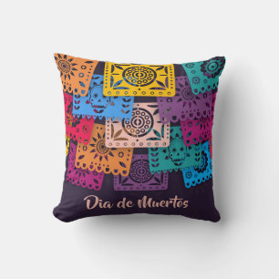 Bandeiras Coloridas do Dia de Muertos Almofadas