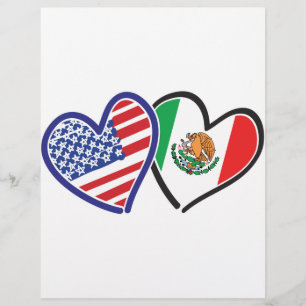 Bandeiras Coração EUA México
