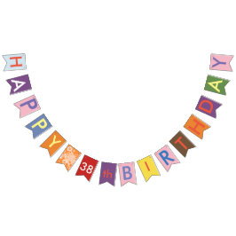 bandeiras de bunting de 38 anos felizes