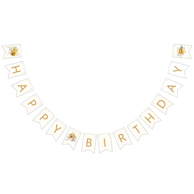 Bandeiras de Bunting de Abelha de Aniversário (Todos)
