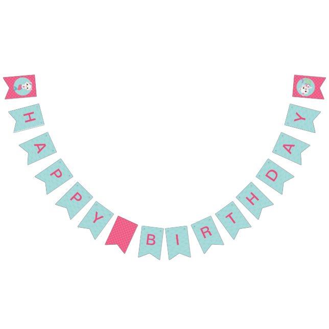 Bandeiras de Bunting de Aniversário da Gatinha Ser (Todos)