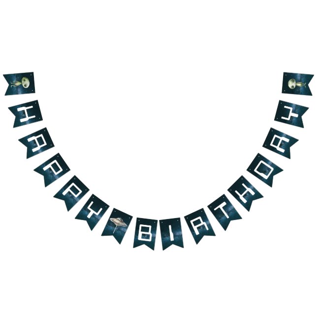 Bandeiras de Bunting de Aniversário Feliz no Espaç (Todos)
