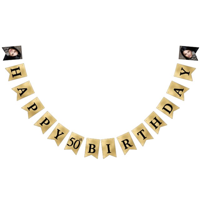 Bandeiras de Bunting de Foto de Aniversário de 50  (Todos)