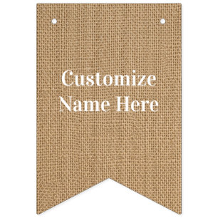 Bandeiras de Bunting de juta personalizáveis