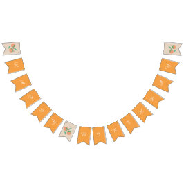 Bandeiras de Bunting de Laranja Desenhadas à Mão F