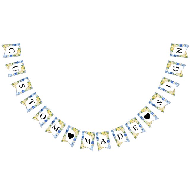 Bandeiras de Bunting de Limão Azul Italiano com Te (Todos)