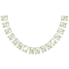 Bandeiras de Bunting de Limão Vintage com Texto Pe