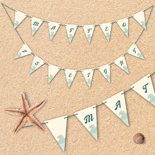 Bandeiras de Bunting de Praia e Onda para Aniversá