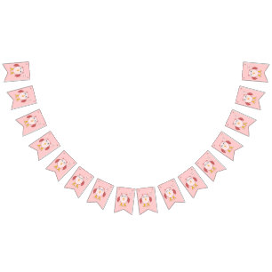 Bandeiras de Bunting Rapariga Rosa-Rosa