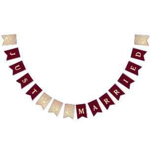 Bandeiras de Casamento Burgundy Just Married