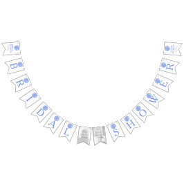 Bandeiras de chá de panela branco azul de cartaz