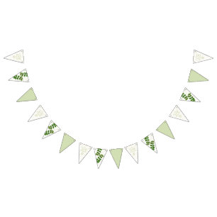 Bandeiras de data de casamento verde chic