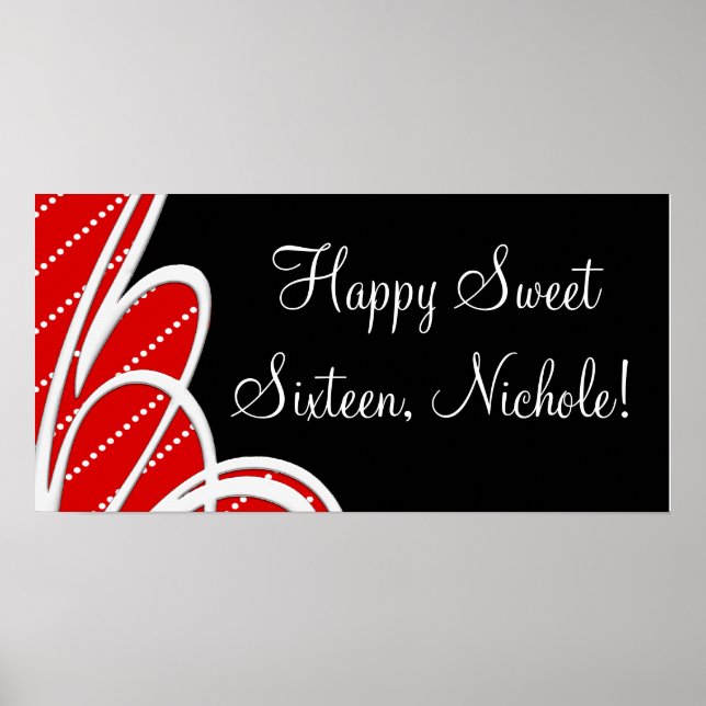 Bandeiras de festa de aniversário Posters (Frente)