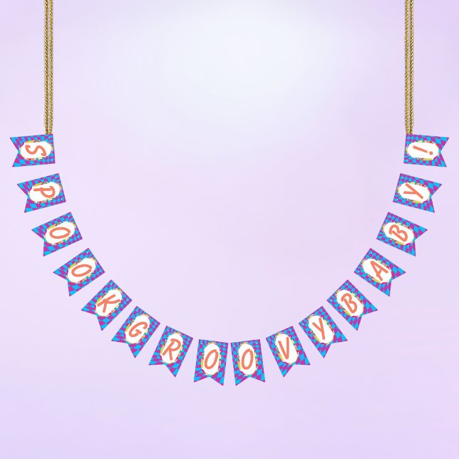 Bandeiras de Groovy Bunting do Halloween Spooky (Criador carregado)