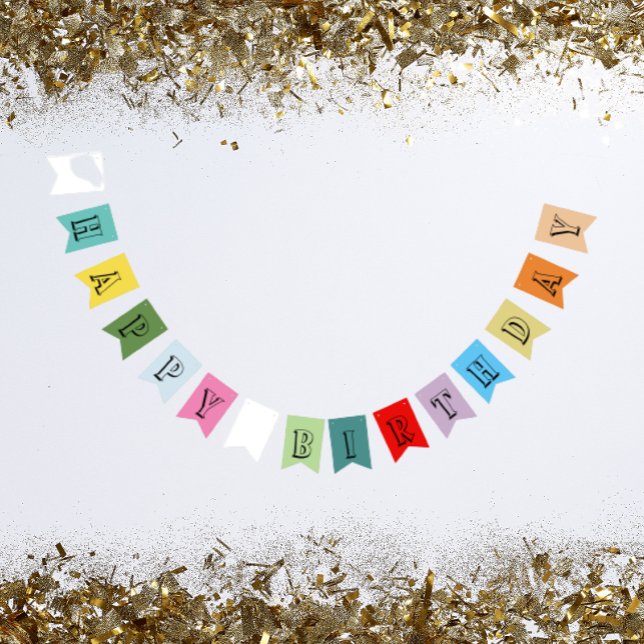 Bandeiras de Parto Feliz de Aniversário com Várias (In Situ Party)